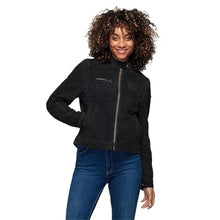 Indian Motorcycle Women's Cleveland Suede Jacket, Black - XS - 283337101