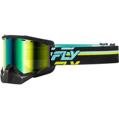 Focus Snow Goggle Blk/Hi Vis W/Green Mirror/Yellow Lens