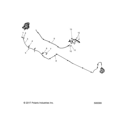 Polaris Slingshot Parking Brake Cable, Genuine OEM Part 7081805, Qty 1