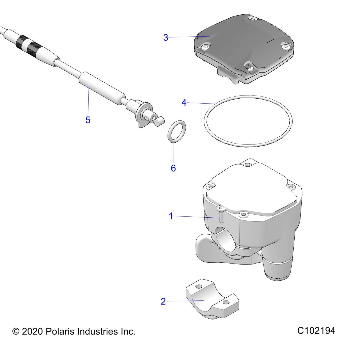 Polaris ATV Throttle Assembly Clamp, Genuine OEM Part 2010191, Qty 1