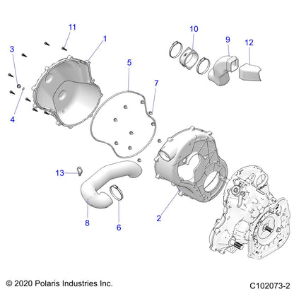 Polaris ATV Outlet Duct, Clutch, Genuine OEM Part 5415566, Qty 1