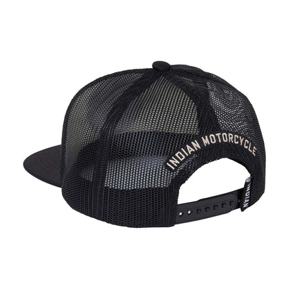 Indian Motorcycle Black and White I Script Flat Peak Cap, Multi - O/S - 2833443