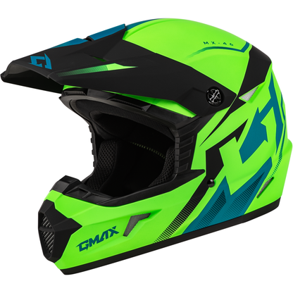 Mx 46 Compound Helmet Matte Hi Vis Green/Blk/Blue 2x
