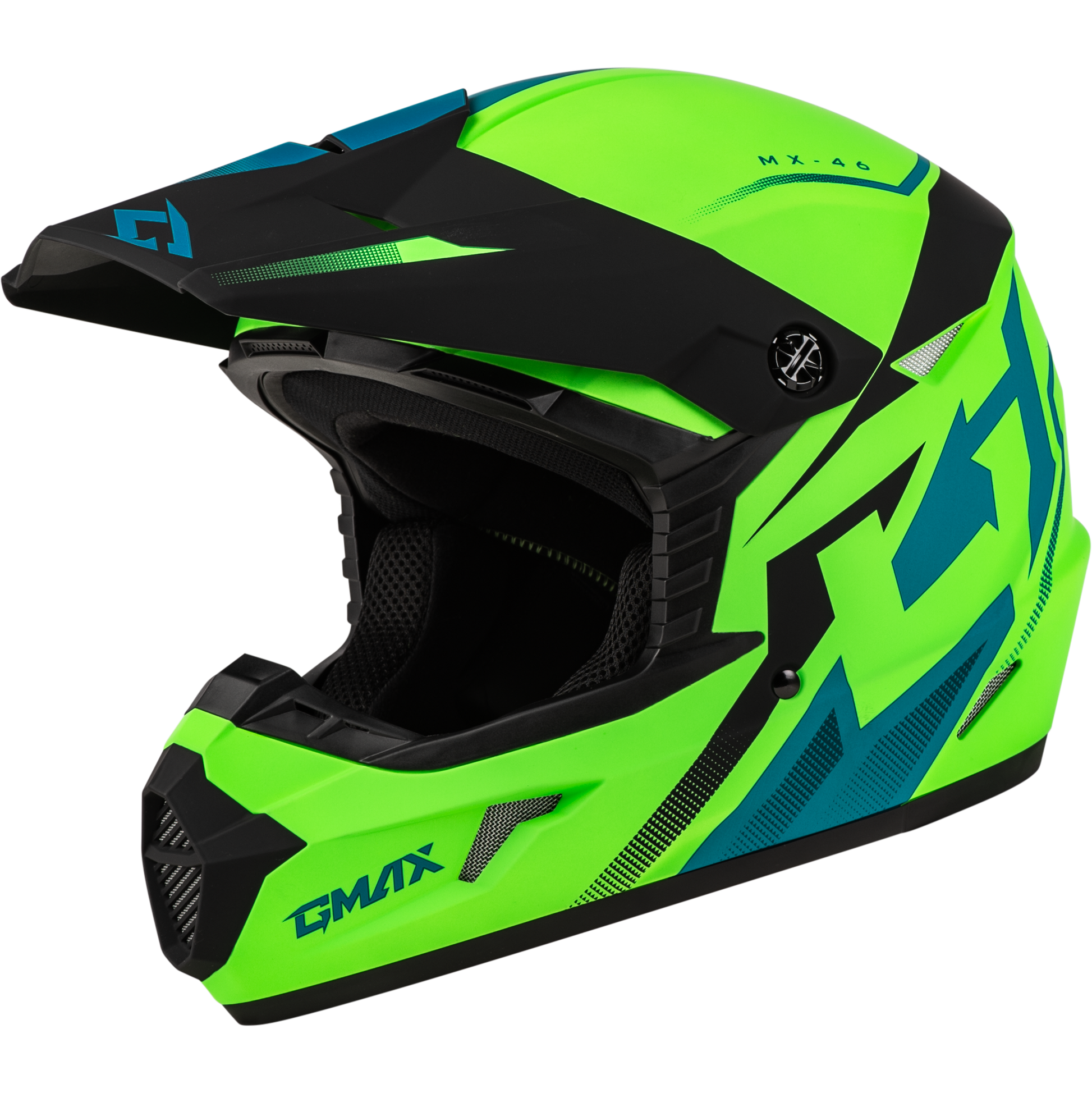 Mx 46 Compound Helmet Matte Hi Vis Green/Blk/Blue Xs