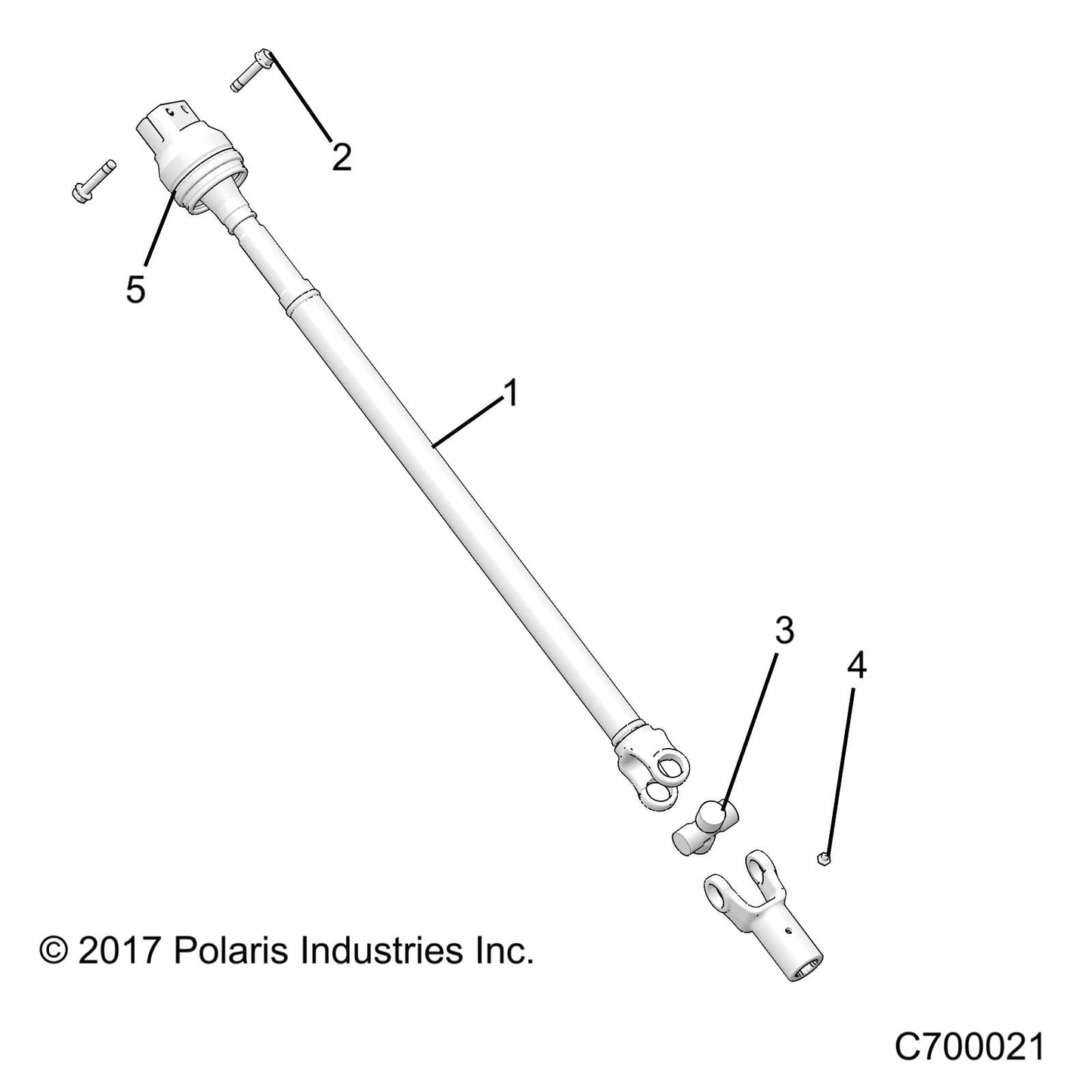 Polaris Ranger Propshaft Assembly, Rear, Genuine OEM Part 1334359, Qty 1