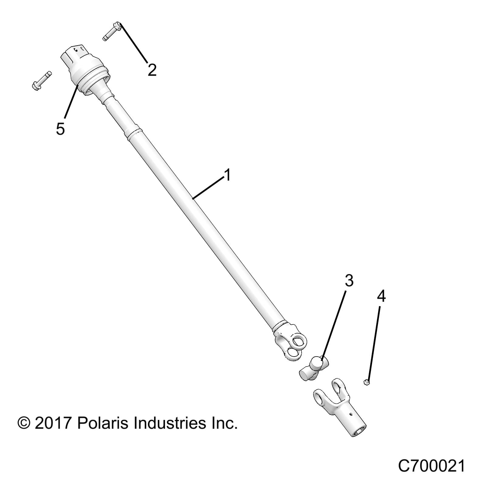 Polaris Ranger Propshaft Assembly, Rear, Genuine OEM Part 1334359, Qty 1