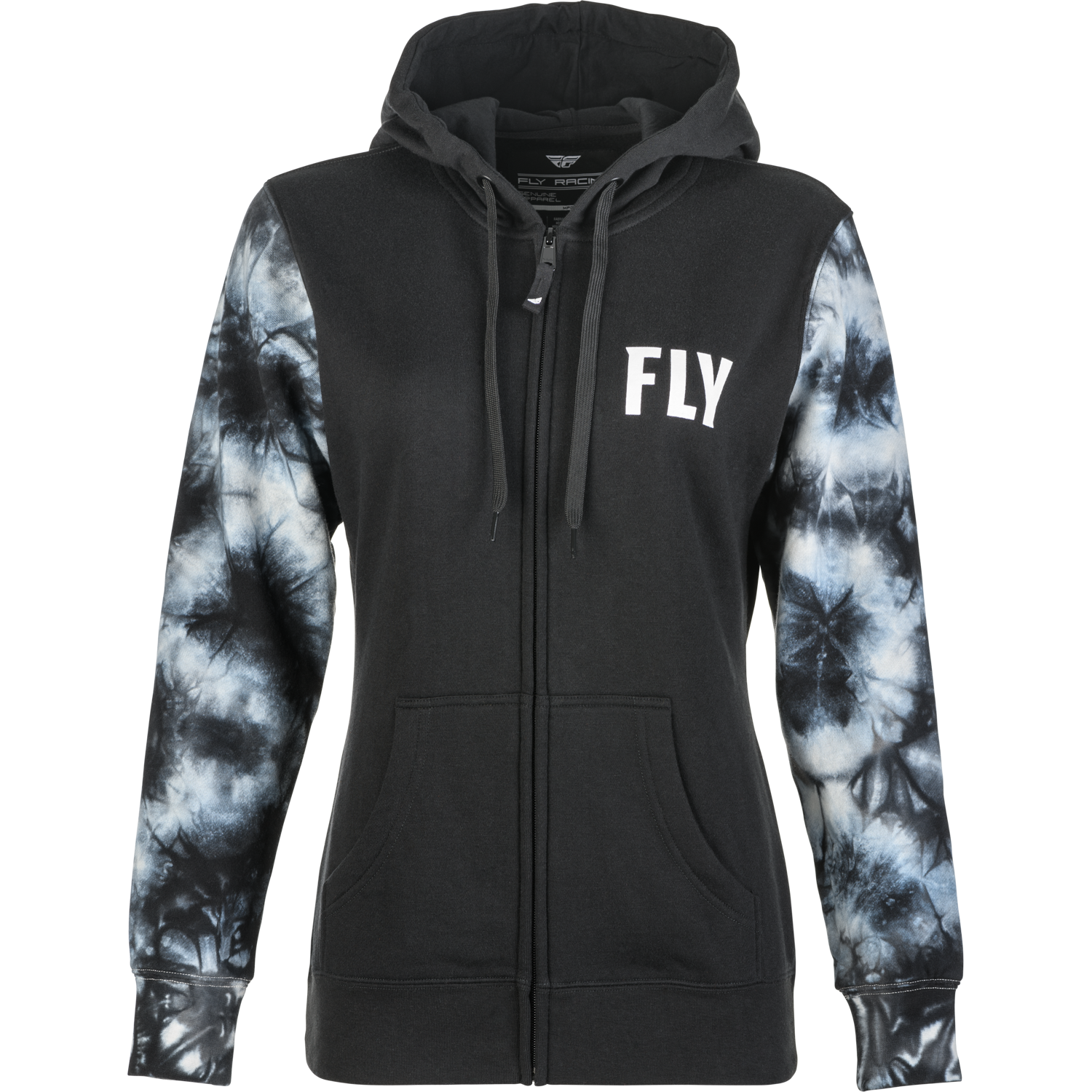 Women's Fly Tie Dye Zip Up Hoodie Black/Grey 2x