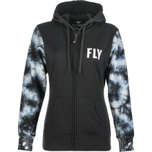 Women's Fly Tie Dye Zip Up Hoodie Black/Grey Lg