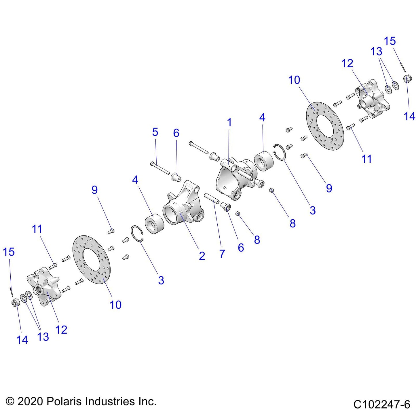 Polaris ATV Wheel Carrier Bearing, Left, Machined, Genuine OEM Part 5139363, Qty 1