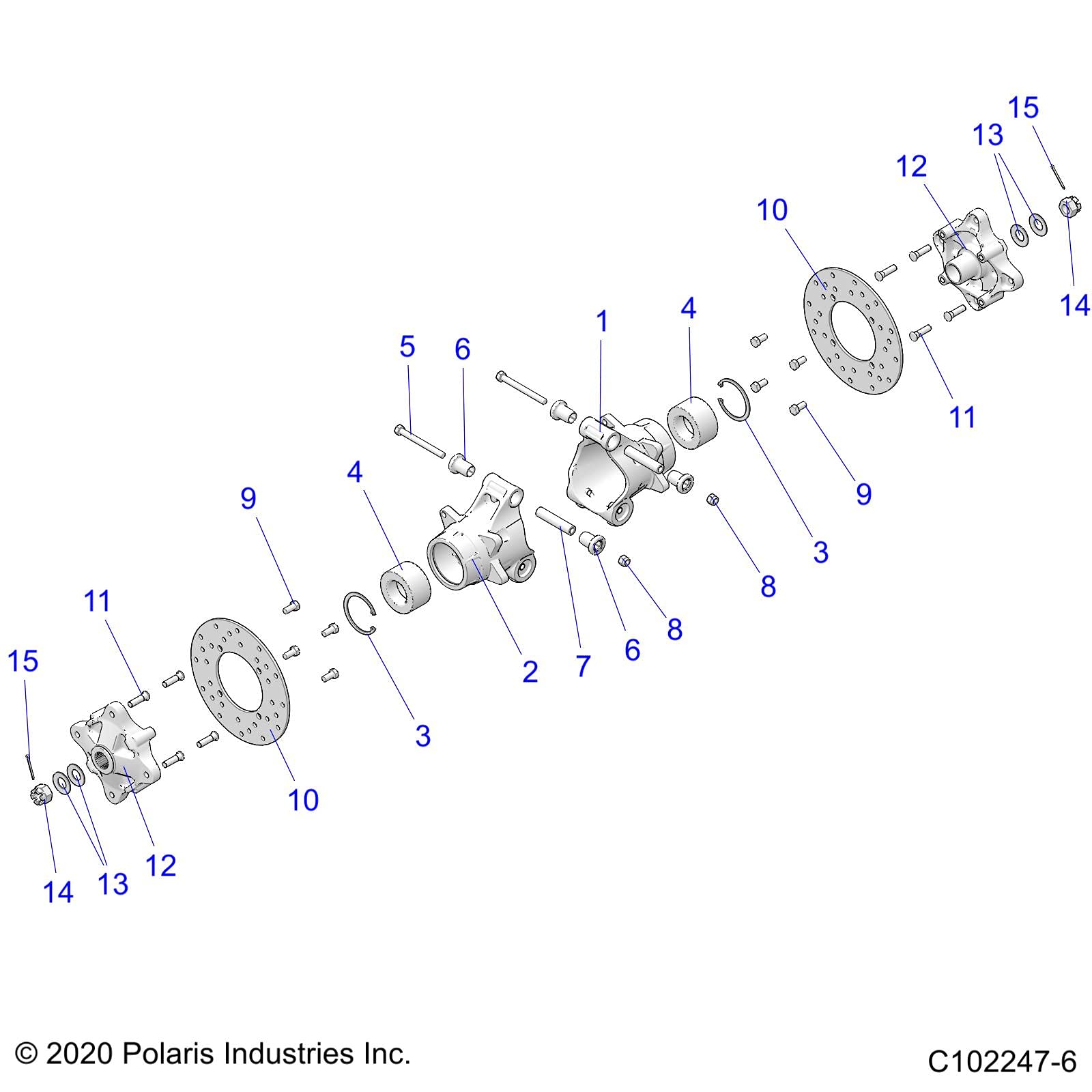 Polaris ATV Wheel Carrier Bearing, Left, Machined, Genuine OEM Part 5139363, Qty 1