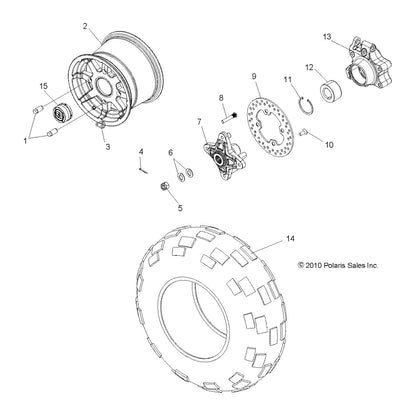 Polaris RZR Bearing Carrier Wheel, Right, Genuine OEM Part 5137181, Qty 1