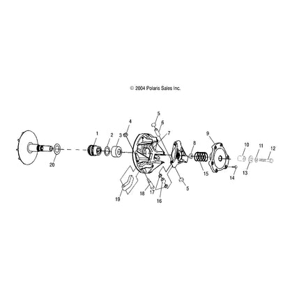 Polaris ATV Braking Drive Clutch Assembly, Genuine OEM Part 1321706, Qty 1