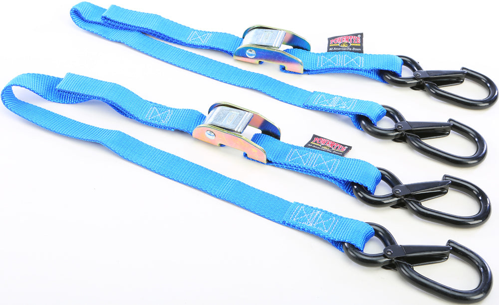Tie Down Cam Sec Hook Watercra Watercraft 1"X3' Blue Pair