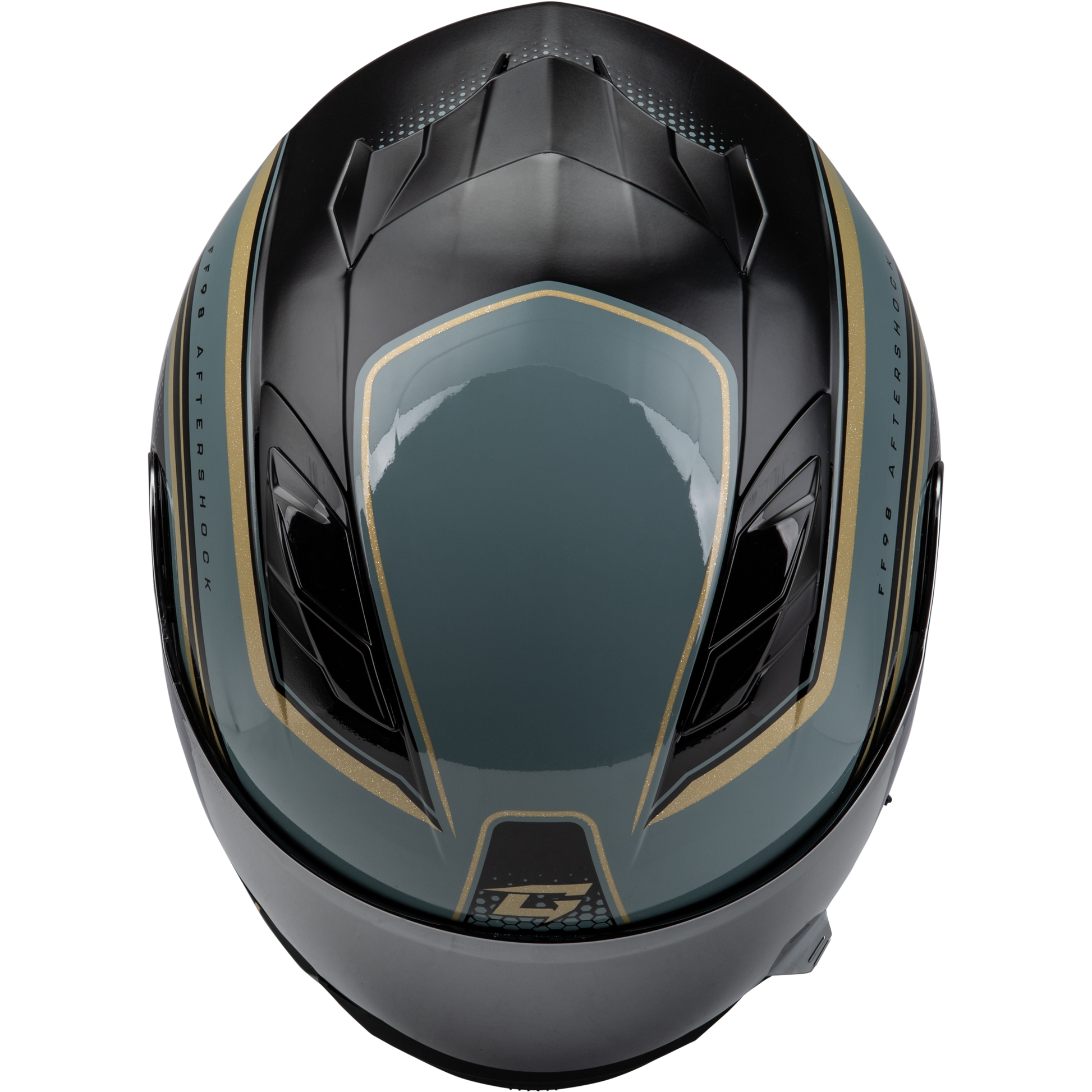 Ff 98 Aftershock Helmet Grey/Metallic Gold Xl