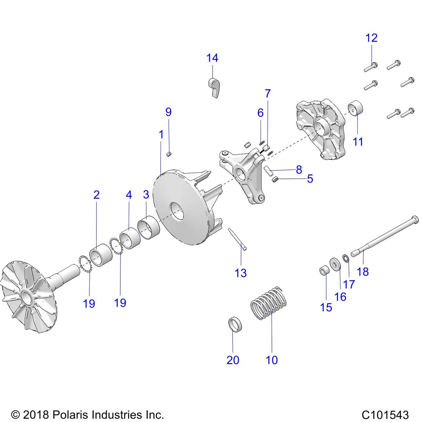 Polaris ATV Clutch Spacer, Genuine OEM Part 5634082, Qty 1