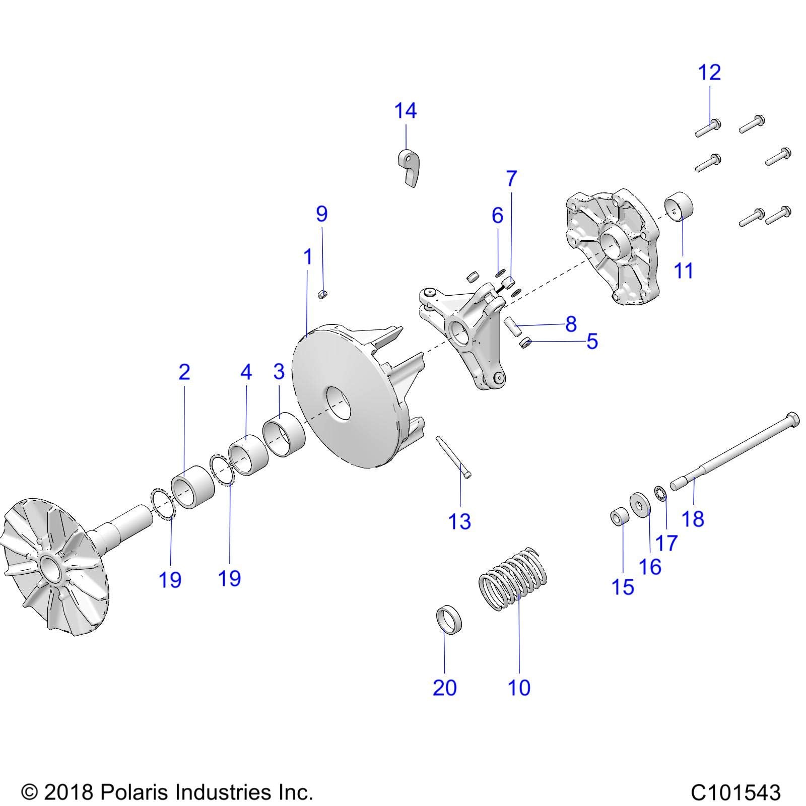 Polaris ATV Clutch Spacer, Genuine OEM Part 5634082, Qty 1
