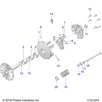 Polaris ATV Clutch Spacer, Genuine OEM Part 5634082, Qty 1