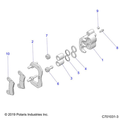 Polaris RZR Left Hand Double Grooved Brake Caliper Assembly, Genuine OEM Part 1912478, Qty 1