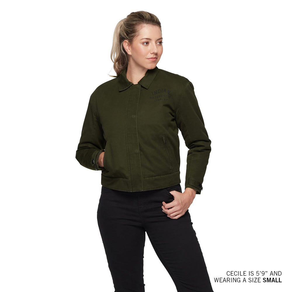 
                      
                        Indian Motorcycle Women's Bobbi Jacket, Dark Green - S - 286464702
                      
                    