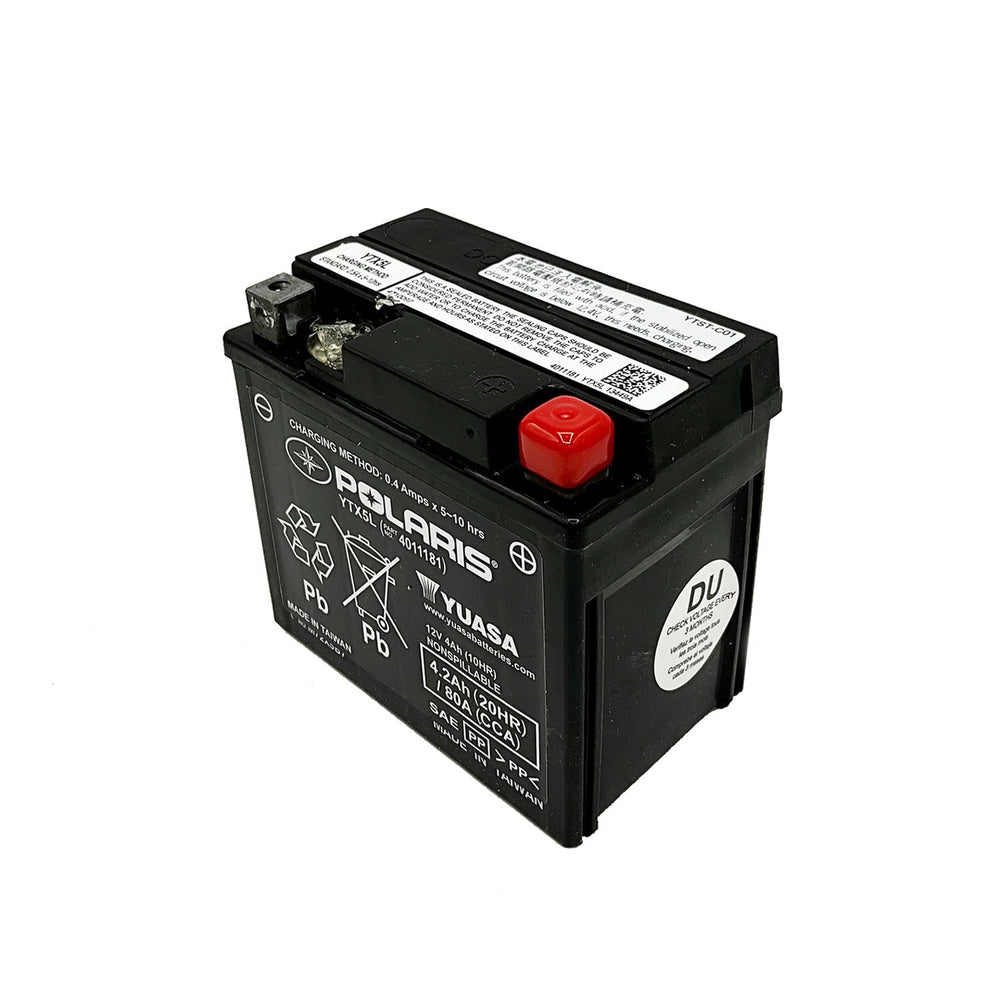 
                      
                        Polaris ATV Replacement Battery, Yuasa Ytx5L, Part 4011181
                      
                    