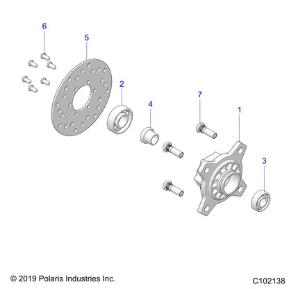 Polaris Ranger Wheel Bearing, Genuine OEM Part 3514993, Qty 1