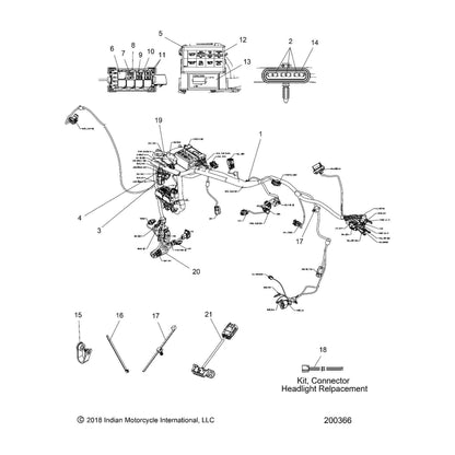 Indian Motorcycle Routing Clamp, Genuine OEM Part 7081920, Qty 1