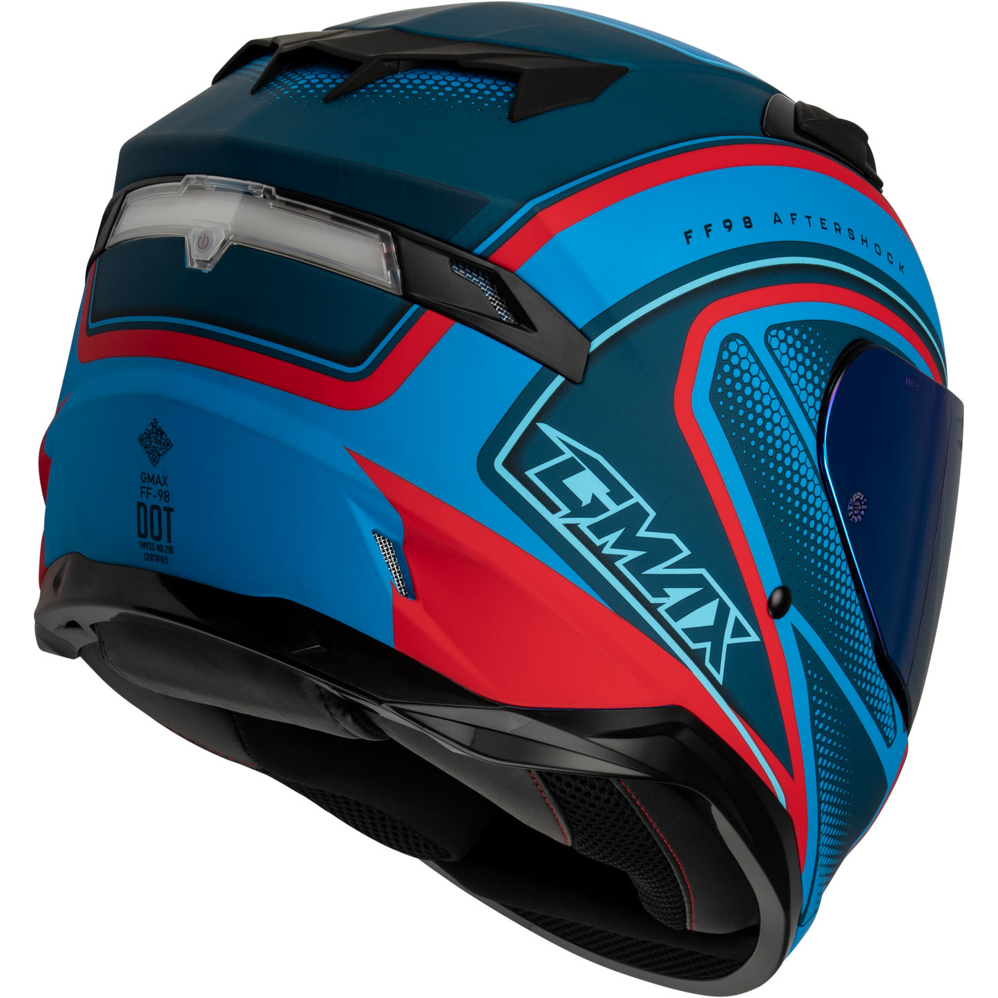 Ff 98 Aftershock Helmet Matte Blue/Red Lg
