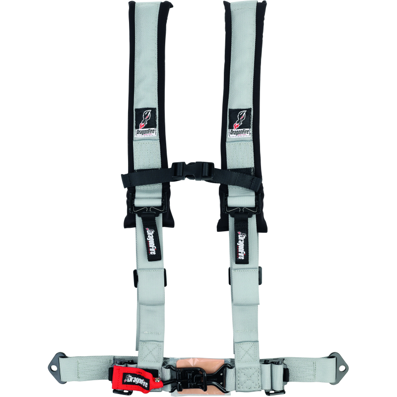DragonFire Racing Harness- H-Style- 4-Point- 2in Buckle- Grey
