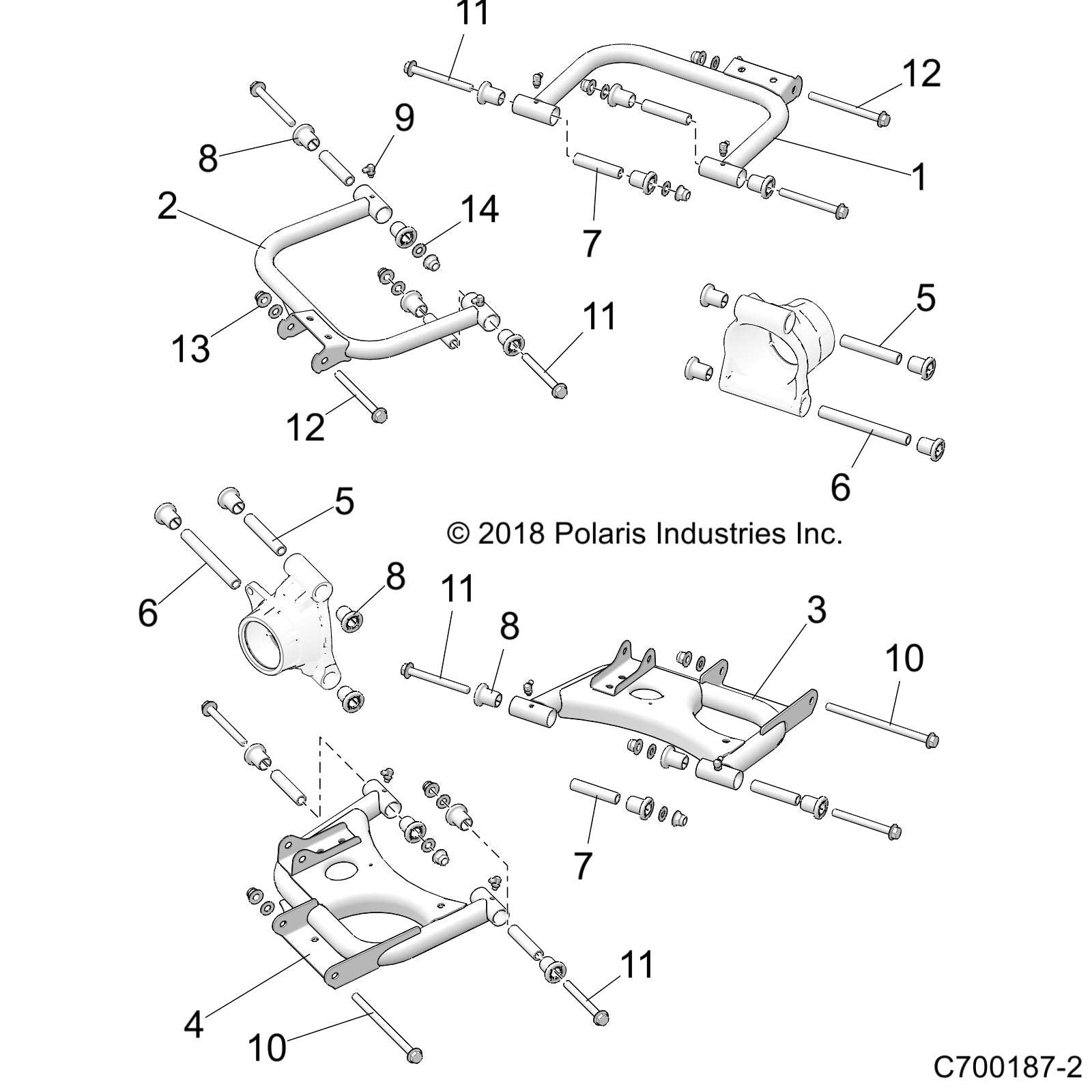 Polaris RZR Control Arm Weld, Rear, Upper, Right, Matte Black, Genuine OEM Part 1018123-458, Qty 1