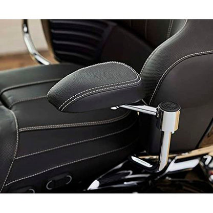 Indian Motorcycle Passenger Armrest Pads, Pair, Fits Specific Chieftain, Roadmaster, Chief, Springfield Models Equipped With Trunk, Black Genuine Leather, for Comfort and Support - 2880041-01