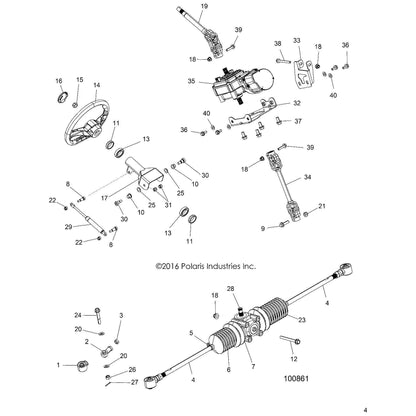 Polaris ATV Power Steering Assembly, Genuine OEM Part 2413701, Qty 1