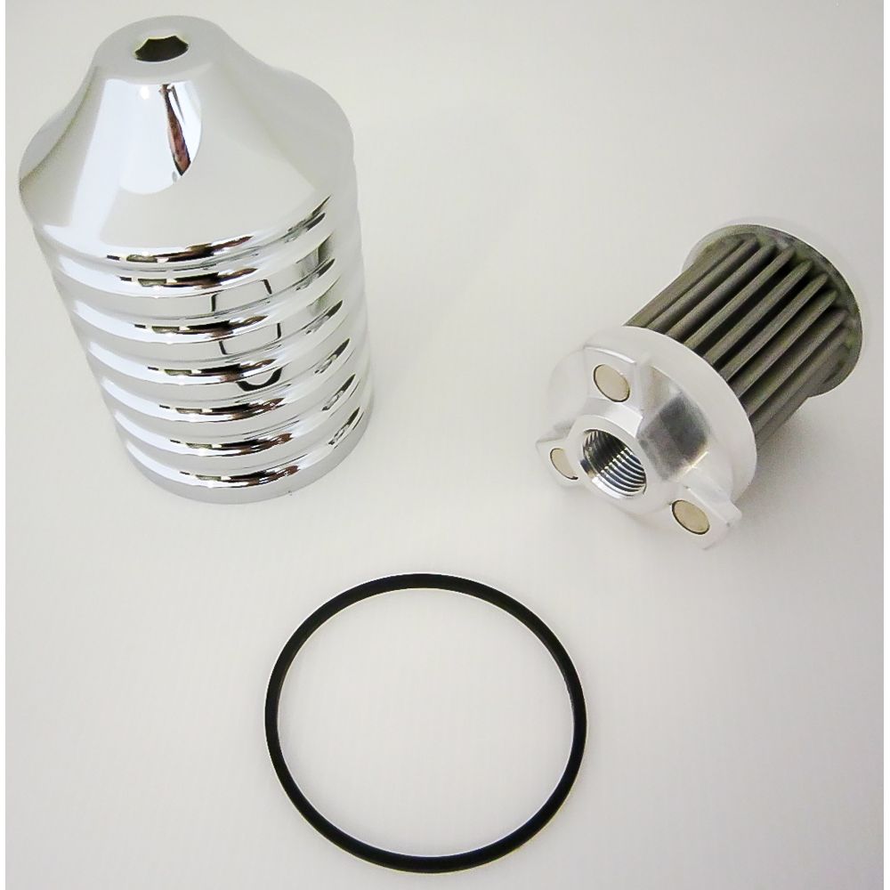 Billet Reusable Oil Filter Chrome
