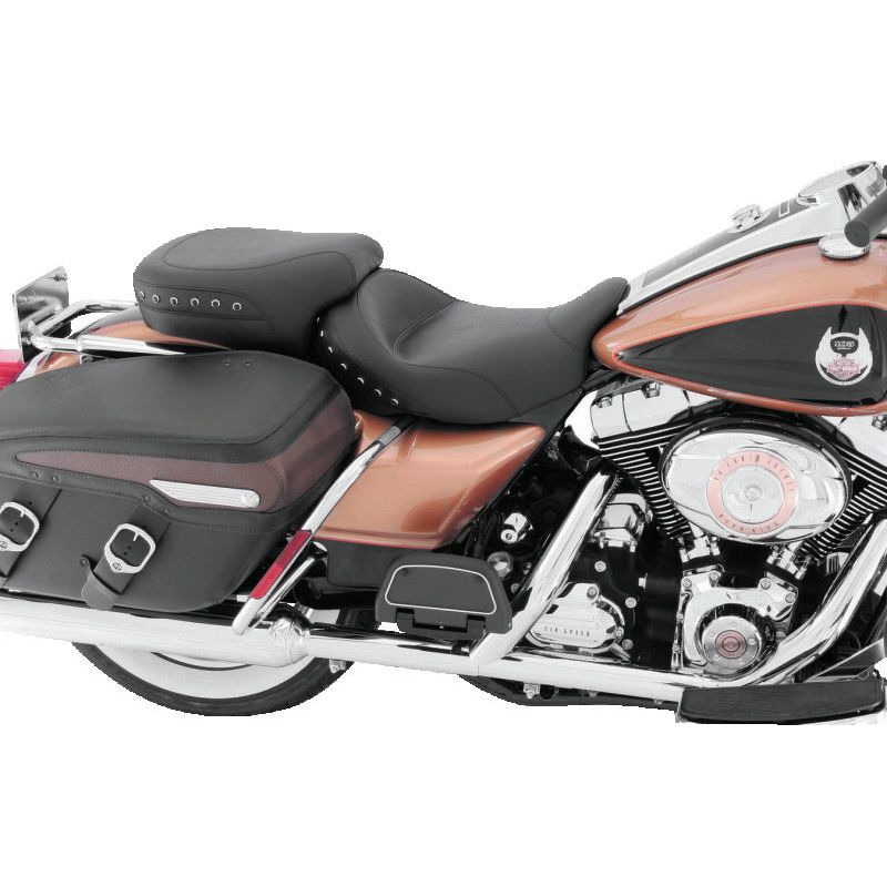 Mustang 08-24 HD FL Touring Double Diamond Squareback 1PC Seat - Black