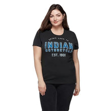 Indian Motorcycle Women's Ombre Blue Logo T-Shirt, Black - L - 283342306