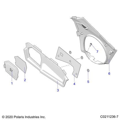Polaris ATV Close off Panel, Right, 1 Up, Black, Genuine OEM Part 5454172-070, Qty 1