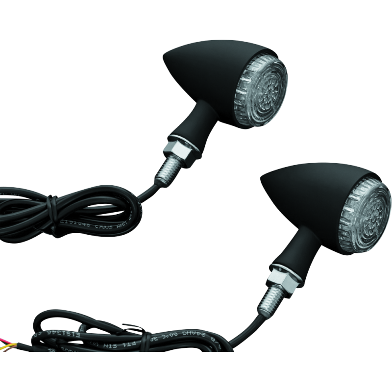 Kuryakyn Torpedo Indicator LED Amber/Red Lights Rear Run-Turn-Brake Matte Black