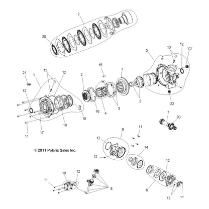 Polaris ATV (ADC) Gearcase Assembly, Front, Genuine OEM Part 1332963, Qty 1