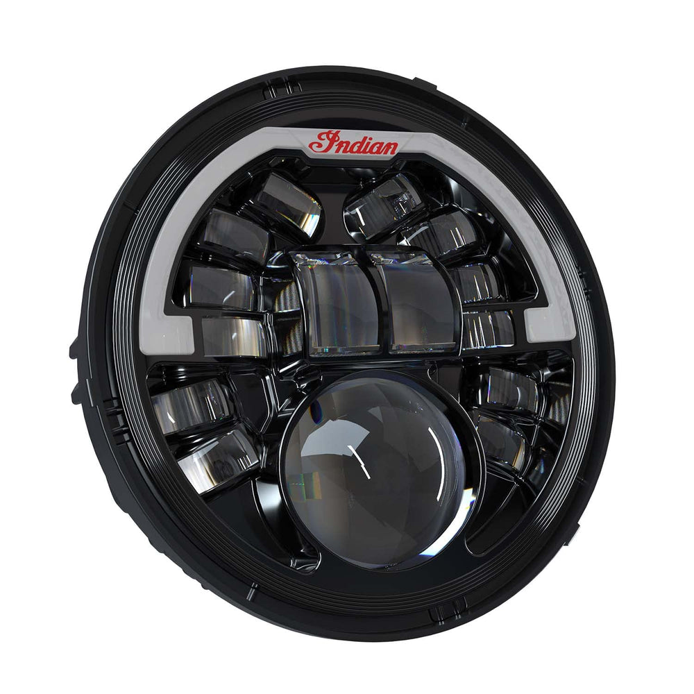 Indian Motorcycle Pathfinder Adaptive 5.75 LED Headlights High and Low Beam for Scout, Scout Bobber, Scout Rogue, Scout Sixty Models and More, Gloss Black, 15 Individual Beams - 2884996-266