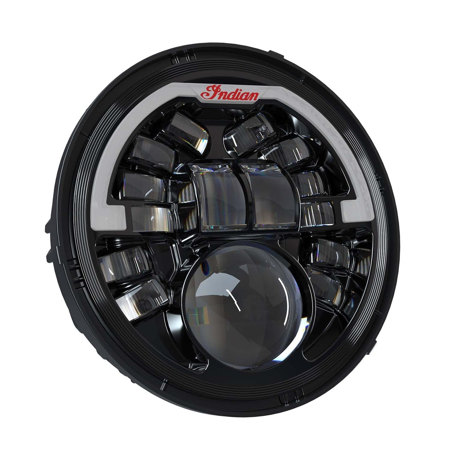Indian Motorcycle Pathfinder Adaptive 5.75 LED Headlights High and Low Beam for Scout, Scout Bobber, Scout Rogue, Scout Sixty Models and More, Gloss Black, 15 Individual Beams - 2884996-266