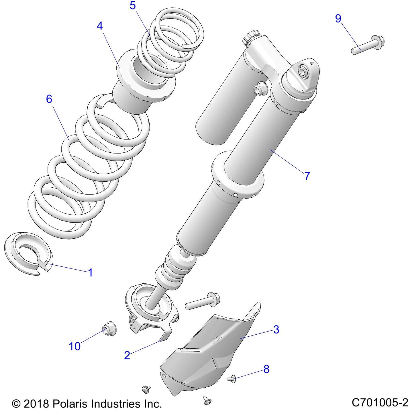 Polaris RZR Prog Spring, 5.05 FL, Black, Genuine OEM Part 7044395-458, Qty 1