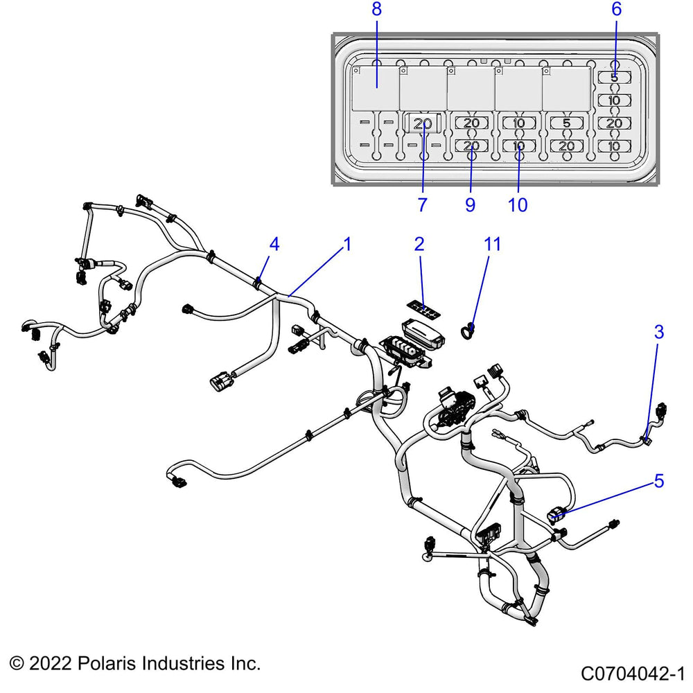 
                      
                        Polaris Ranger Chassis Harness FS, [Incl. 2,3,5,7,8,10,15,16, All Kits], Genuine OEM Part 2414988, Qty 1
                      
                    