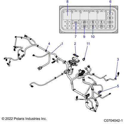 Polaris Ranger Chassis Harness FS, [Incl. 2,3,5,7,8,10,15,16, All Kits], Genuine OEM Part 2414988, Qty 1