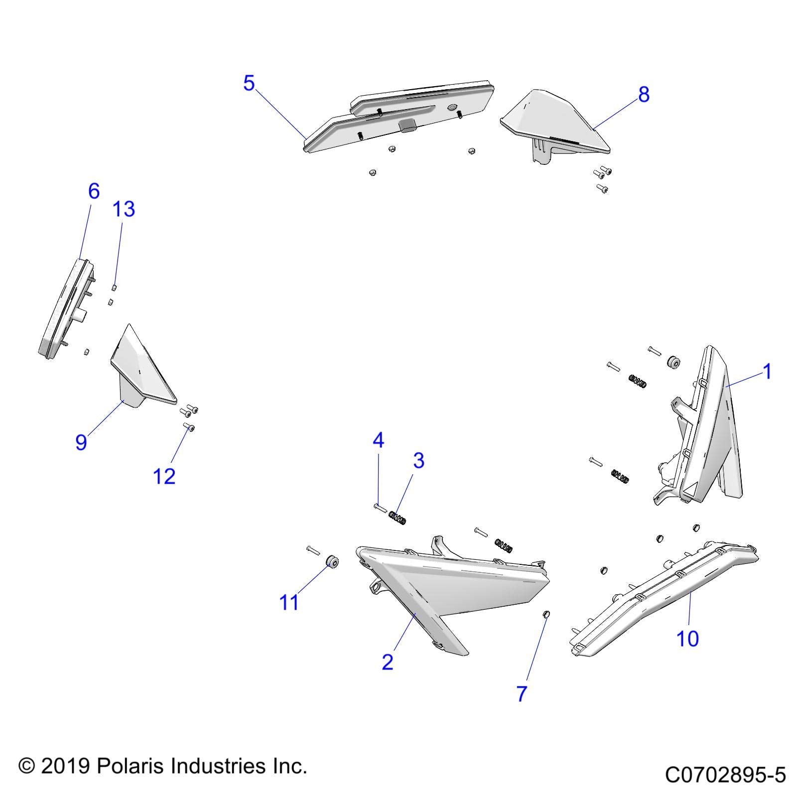 Polaris RZR Headlight Assembly, Right, LED, Genuine OEM Part 2414539, Qty 1