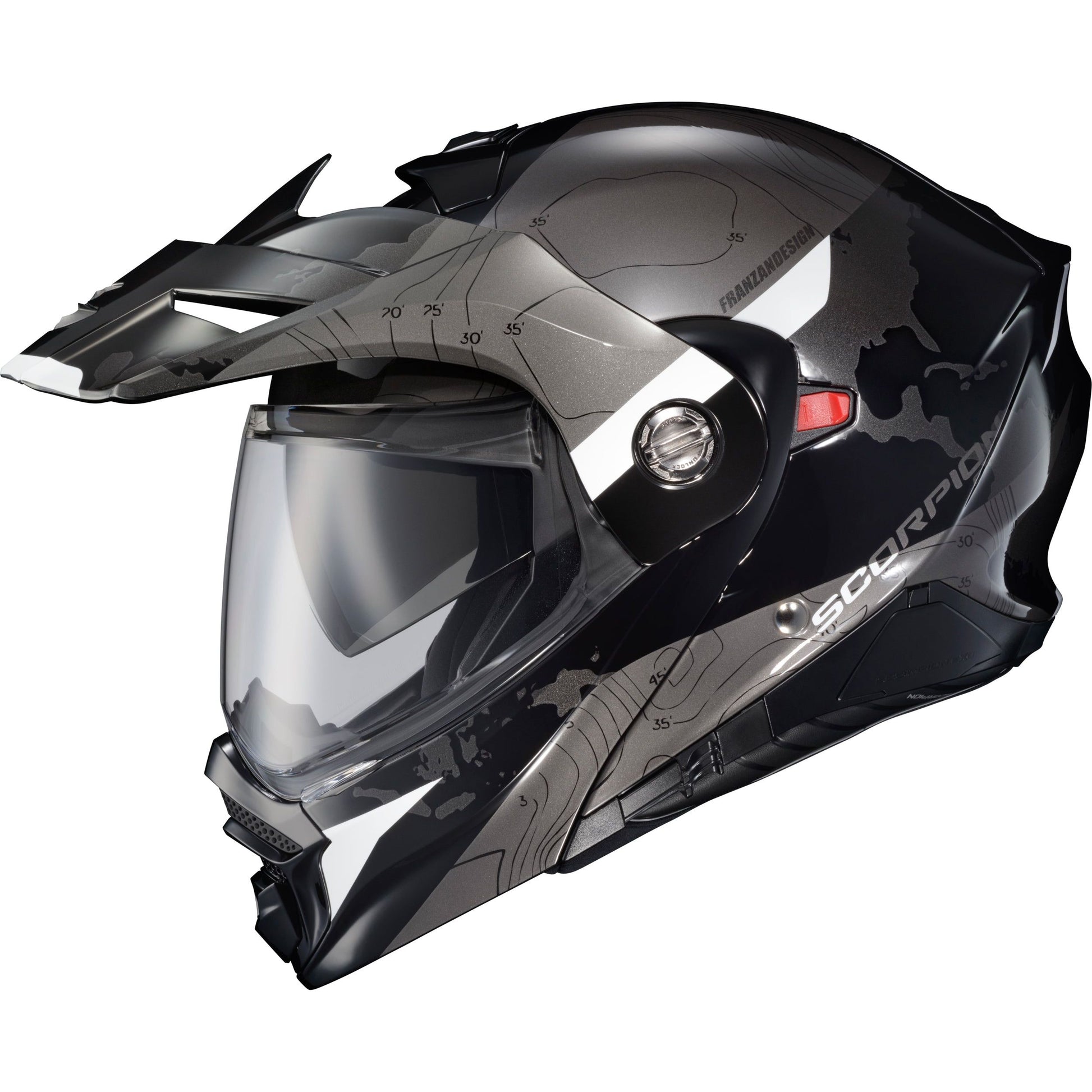 Exo At960 Modular Helmet Topographic Black/White Lg