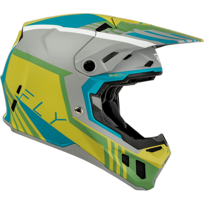 Youth Formula Cc Strike Helmet Matte Grey/Green/Teal Yl