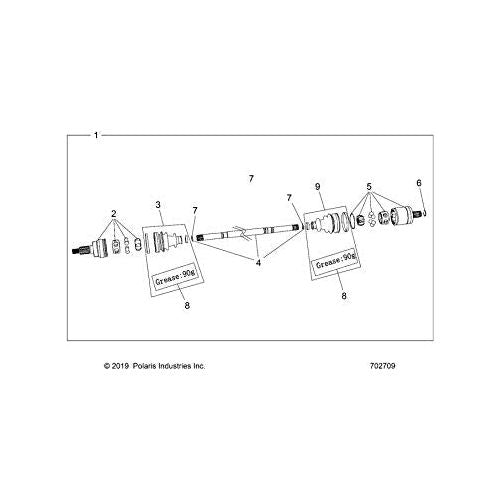 Polaris Ranger JOINT, INNER, Genuine OEM Part 2208158, Qty 1