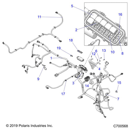Polaris Ranger Chassis Harness, EPS, [Incl. 2,3,5,7,8,10,16-18, All Kits], Genuine OEM Parts 2414986, Qty 1
