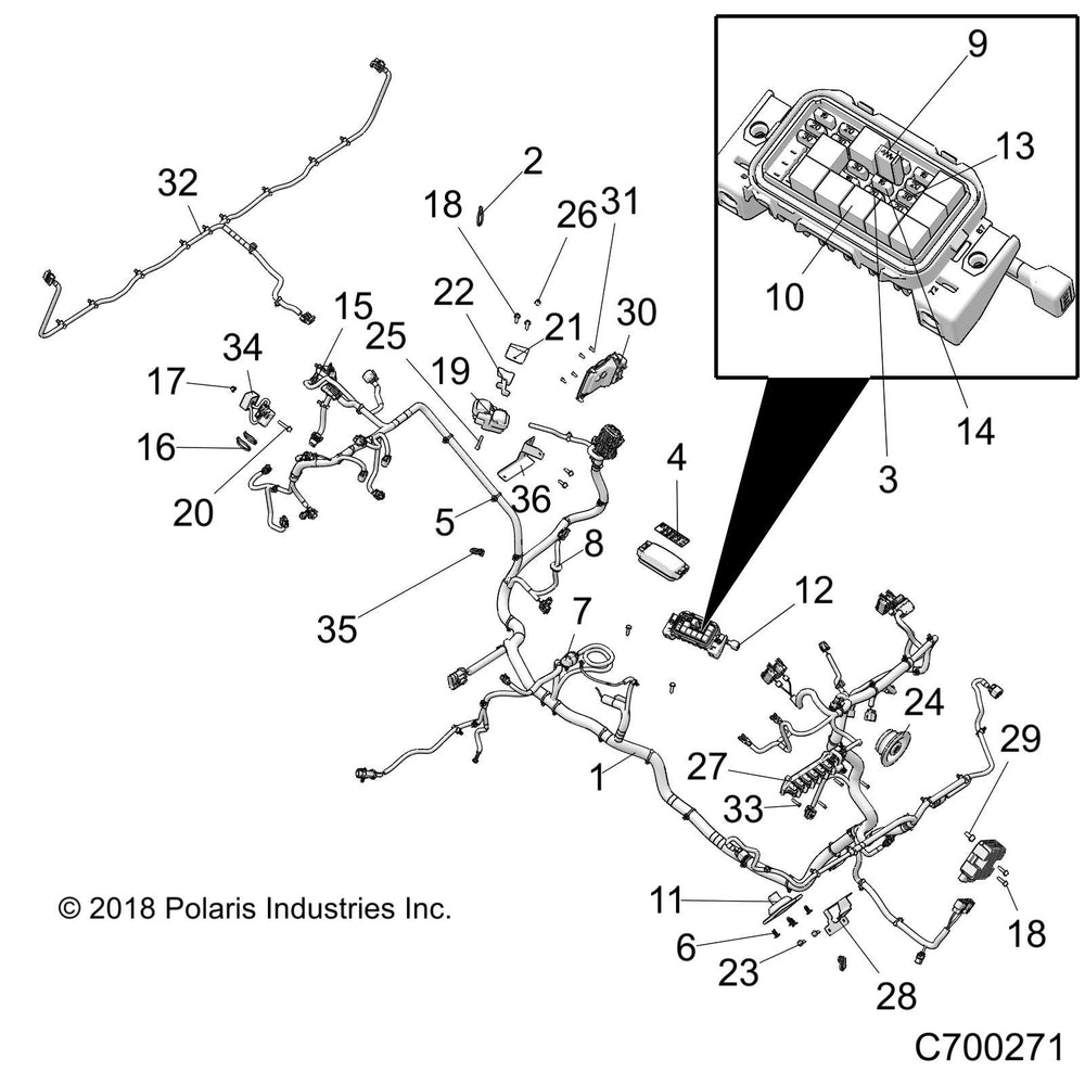 
                      
                        Polaris Ranger HVAC Chassis Harness, Genuine OEM Part 2414447, Qty 1
                      
                    