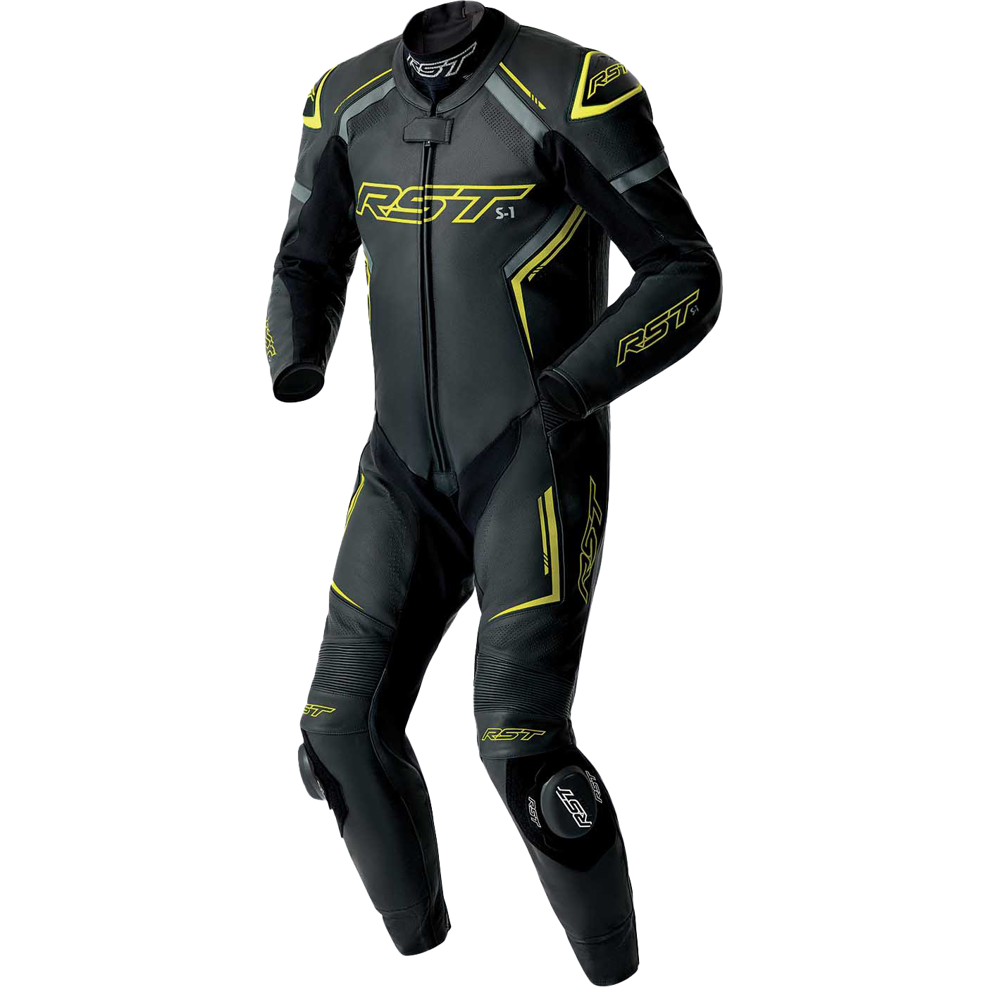 S1 D3o Suit Blk/Gry/Flo Yel Leather 3x