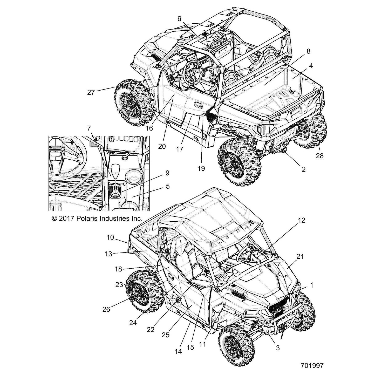 Polaris Ranger Box Decal, General, Left, Genuine OEM Part 7186040, Qty 1